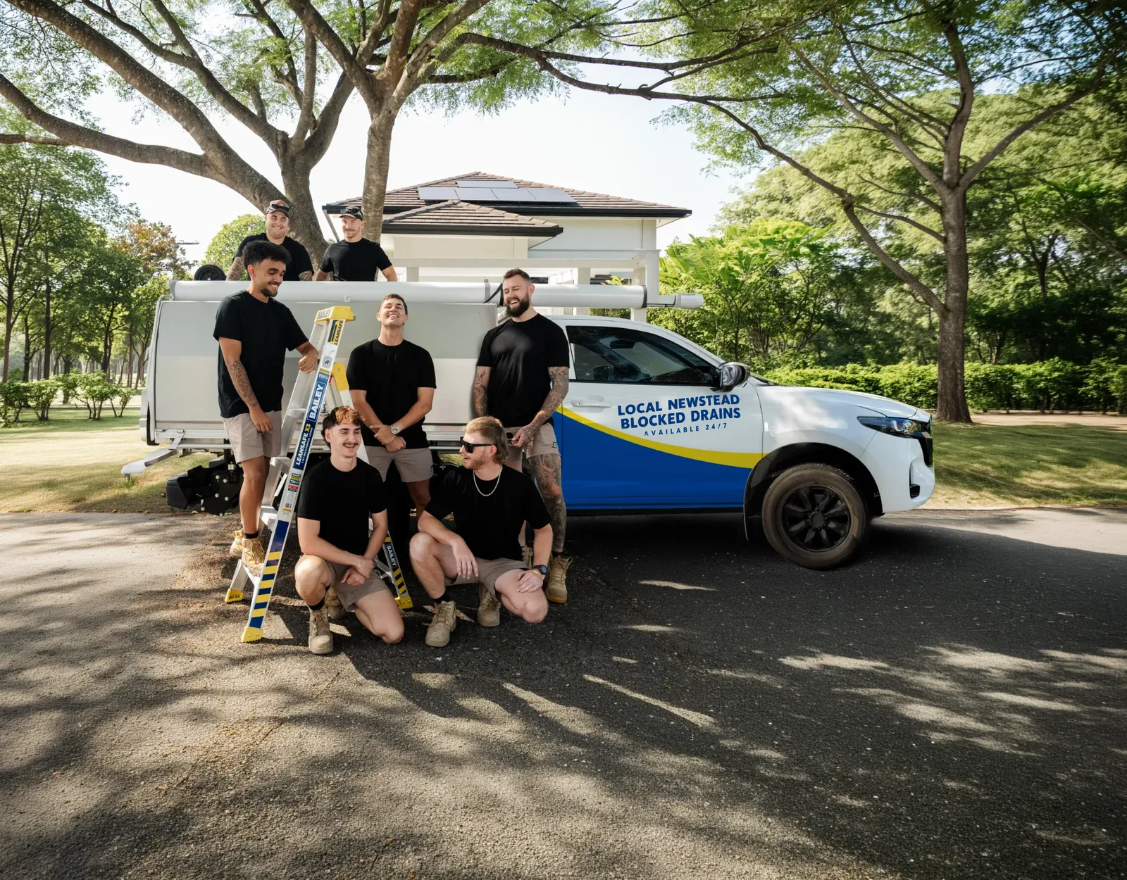 Local Newstead Blocked Drains ute and team
